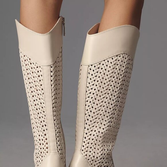 NEW KELSI DAGGER Echo Crochet High Shaft Boots in shell for women 825 8j4 - Picture 4 of 16